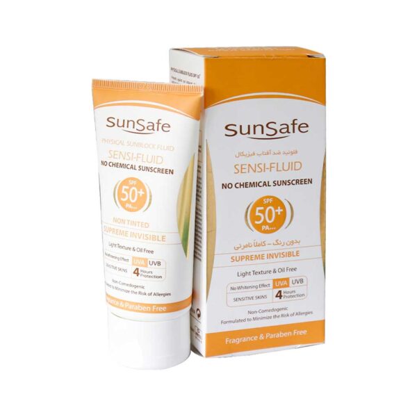 فلوئید ضدآفتاب سان سیف SPF50 فیزیکال 50 میلی لیتری