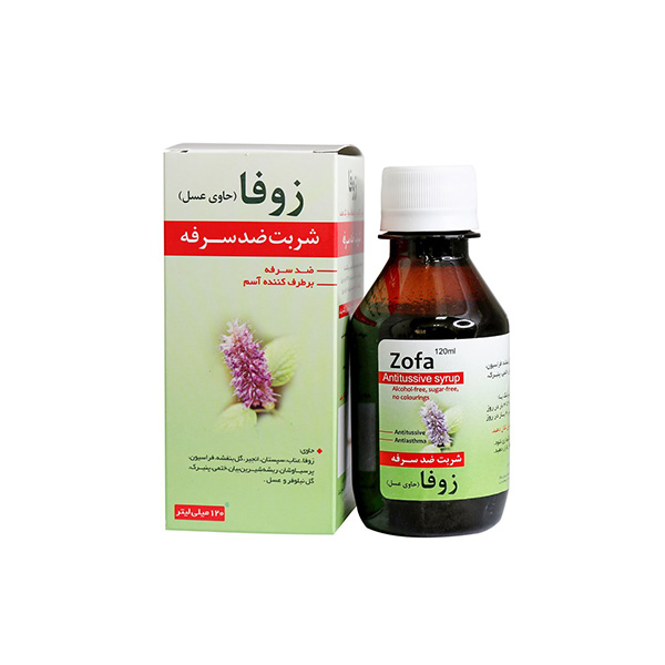 شربت ضد سرفه زوفا نیاک حاوی عسل 120 میلی لیتر