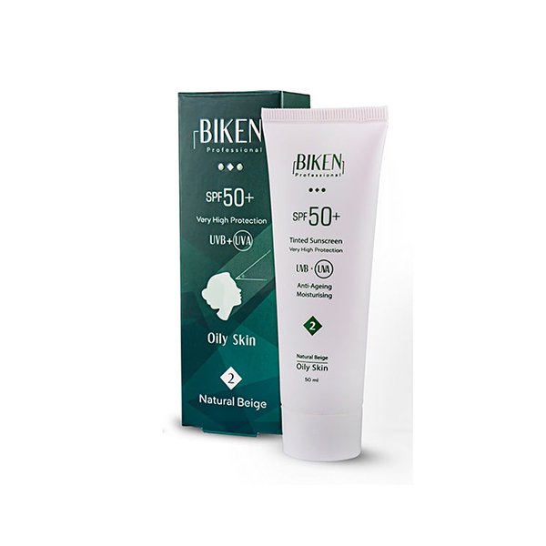 کرم ضدآفتاب بیکن SPF50 مناسب پوست چرب رنگی بژ طبیعی 50 میلی لیتری