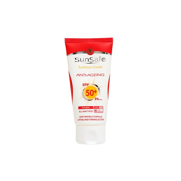 ضد آفتاب سان سیف SPF50 ضد چروک بژ روشن 50 گرمی