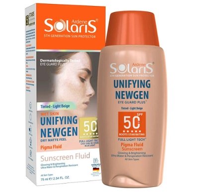 ضد آفتاب و ضد لک آردن سولاریس یونی فایینگ نیوژن +SPF50 (رنگی بژ روشن)