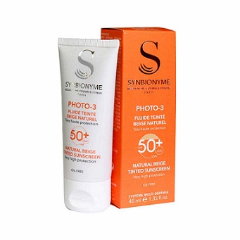 کرم ضد آفتاب رنگی سین بیونیم فوتو-۳ +SPF50 (بژ طبیعی)